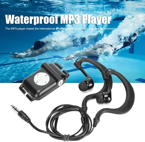 Vista 2 de Reproductor de MP3, reproductor de música de auriculares de 4 GB con radio FM, USB, carga rápida para natación, deportes acuáticos