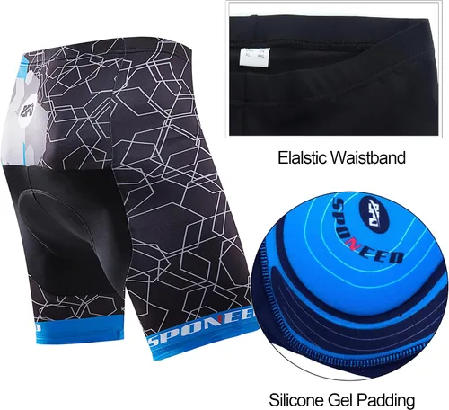 Vista 5 de Sponeed, suéter de ciclismo, mallas cortas con almohadilla, respirable, ciclismo, hombres.