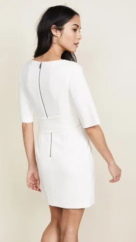 Vista 4 de Alice + Olivia - Vestido cruzado con cuello bote para mujer