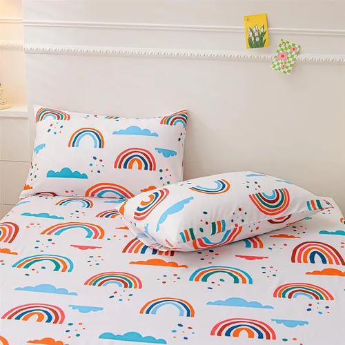 Vista 7 de Sábanas arcoíris tamaño individual, juego de 3 piezas de sábanas divertidas y coloridas para niños, sábanas de microfibra suaves arcoíris para niños