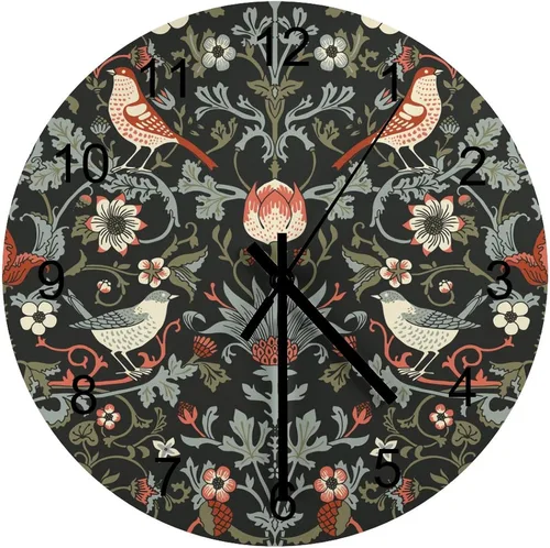 Vista 23 de Reloj de Pared de Flores Silencioso Sin Tictac Operado por Batería, Caricatura de los 70s Linda Flor Abstracta Pastel Margarita Reloj Floral