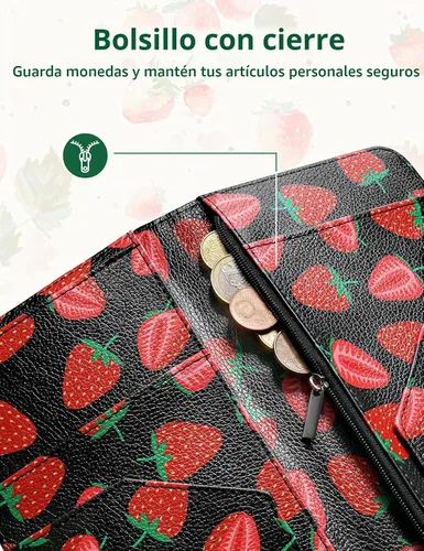 Vista 7 de Libreta para servidores con bolsillo con cremallera y cierre magnético, libreta de servidor, libro para camarera, libro de servicio con bolsillo