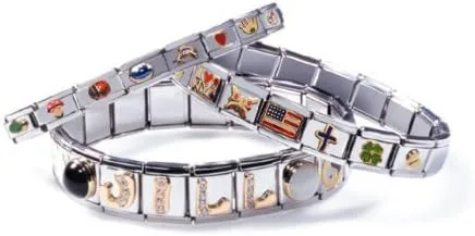 Vista 3 de Sexy Sparkles Pulsera con dije italiano de letra V, Acero inoxidable