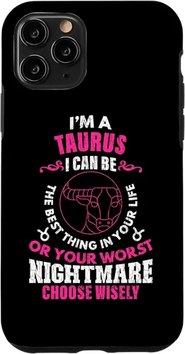 Vista 28 de Funda gráfica para iPhone 13 Pro Max con signo zodiacal divertido soy un tauro