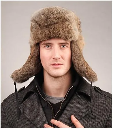 Vista 4 de URSFUR Sombrero de hombre de piel completa rusa Ushanka Trooper multicolor