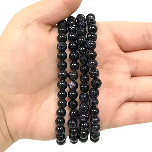 Vista 438 de Gem Avenue Handmade Round Bead Stretch Bracelet Unisex Natural Stone Beaded Jewelry for Men & Women, Elastic Wristband for Daily Wear