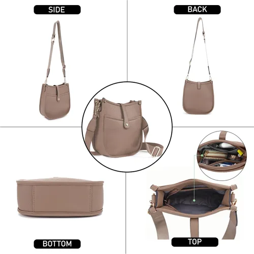 Vista 5 de Bolso bandolera Hobo de moda con correas ajustables - Monederos de diseñador de cuero vegano