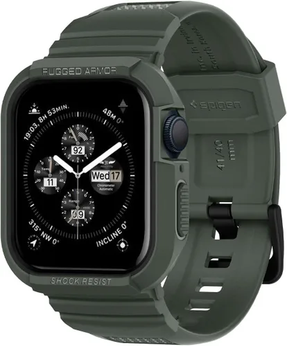 Vista 10 de Spigen for Apple Watch 45/44mm 41/40mm Band Case Negro