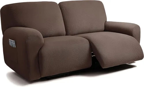 Vista 27 de ULTICOR - Juego de 8 fundas para sofá reclinable de jacquard, fundas elásticas para sofá reclinable para 3 cojines, fundas gruesas, suaves y Gris