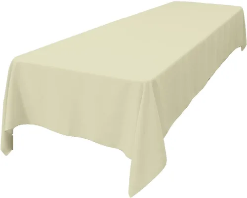 Vista 49 de LA Linen Mantel rectangular lavable de popelín de poliéster, resistente a las manchas y a las arrugas, cubierta de mesa 60x84, mantel de tela