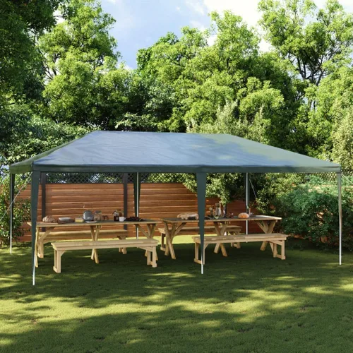 Vista 2 de vidaXL Professional Green Party Tent - UV- and Water- Polyethylene Material - Durable - Steel Frame - 13.1'x19.7'x9