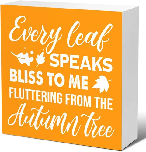 Vista 9 de Decoración de escritorio de otoño, letrero de madera de días de otoño nítidos, letrero de bloque de madera de otoño, decoraciones de otoño