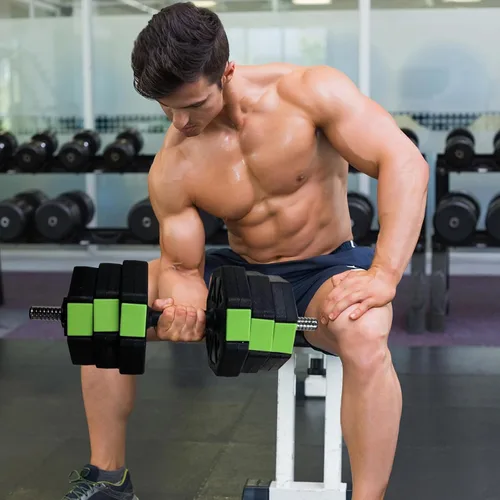 Vista 5 de Juego de mancuernas ajustables de 44 libras, pesas ajustables como mancuernas/pesas rusas para gimnasio en casa