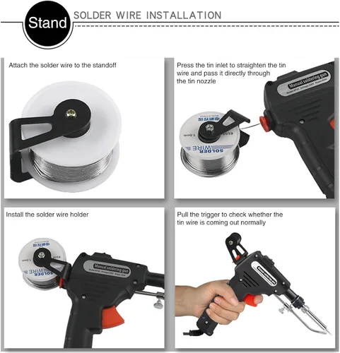 Vista 4 de Soldador de hierro multifunción, pistola de soldadura automática de mano, pistola de soldadura eléctrica para reparación de soldadura con una sola