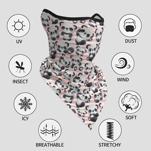 Vista 7 de Polaina para el cuello, bandanas para hombres y mujeres, cubierta de bufanda para la cara con rayos UV, con agujero para las orejas, máscara facial