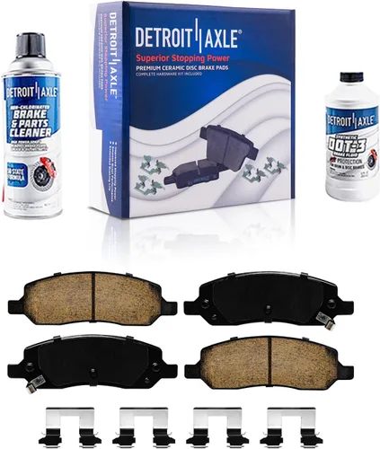 Vista 48 de Detroit Axle - Pastillas de freno para Ford F-150 99-03, 02 Lincoln Blackwood, Pastillas de freno de cerámica delanteras y traseras con repuesto