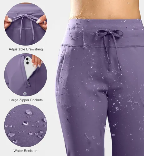Vista 63 de G Gradual Pantalones deportivos con forro polar para mujer, de cintura alta, resistentes al agua, térmicos, para invierno, correr, senderismo