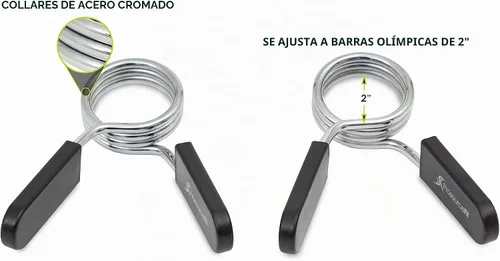 Vista 2 de ProsourceFit - Collar de clip de resorte olímpico para mancuerna de 2 pulgadas, par con asas de agarre fácil para levantamiento de pesas