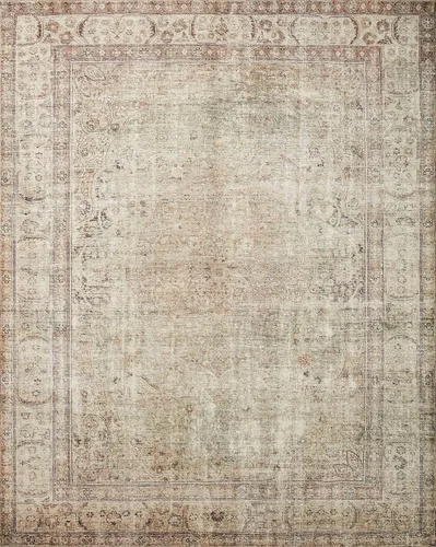 Vista 14 de Loloi Colección Margot MAT-05 - Alfombra de área de 7 pies 6 pulgadas x 9 pies 6 pulgadas, océano/ladrillo con CloudPile, alfombra de patrón grande
