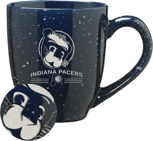 Vista 25 de Rico Industries NBA 16 oz Team Color Laser Engraved Speckled Ceramic Coffee Mug 3-Color del