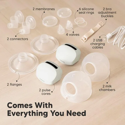 Vista 9 de KeaBabies Extractor de leche manos libres, extractor de leche inalámbrico portátil, extractor de leche eléctrico doble, portátil, máquina automática