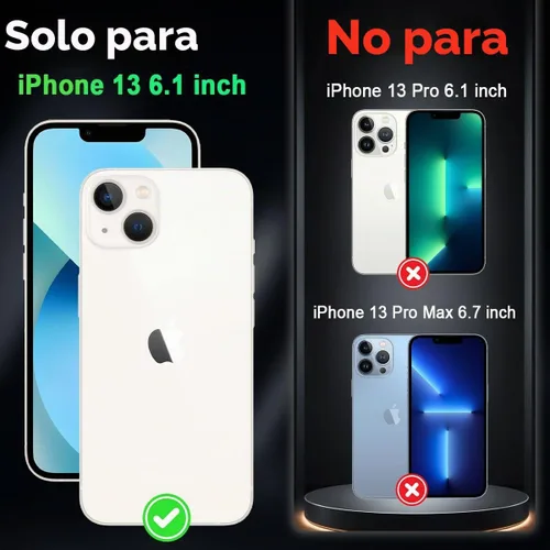 Vista 2 de Miqala Funda compatible con iPhone 13, que brilla en la oscuridad, tres capas, resistente, a prueba de golpes, de plástico duro, funda protectora