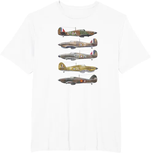 Vista 8 de Hawker Hurricane is a British WW2 camiseta de aviones de combate Negro