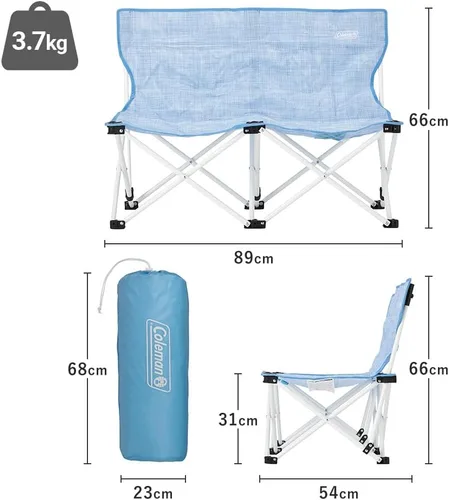 Vista 2 de Coleman Fan Chair Double Mesh (Crystal Blue)
