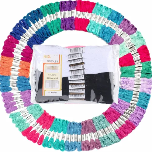 Vista 10 de Athena's Elements Hilo de bordar Hilo de arco iris para bordar, hilo de punto de cruz, cuerdas de bordado para manualidades, manualidades, a