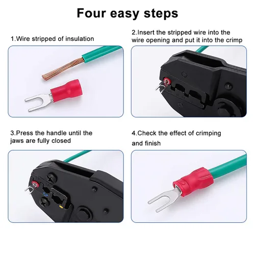 Vista 5 de Heyiarbeit 100 Uds AWG22-16 Conectores de terminales de anillo aislado M6 Terminales de anillo eléctrico Conectores de crimpado de alambre rojo