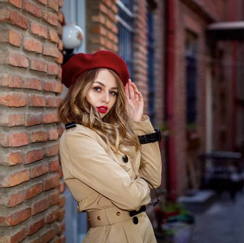 Vista 67 de Boina de lana francesa para mujer, gorra de invierno clásica de color sólido