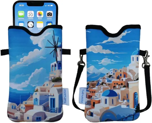 Vista 102 de Tainada Funda Estuche Bolsa de Neopreno para Teléfono para Hombres y Mujeres con Correa Cruzada/Cordón para el Cuello para iPhone 17/16/15 Pro Max