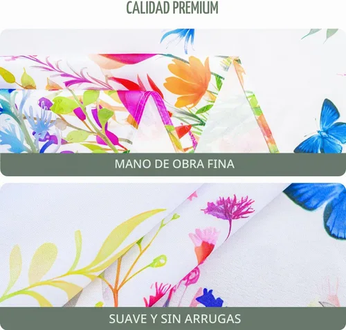 Vista 5 de Softalker Mantel rectangular de primavera – Mantel decorativo impermeable con patrón floral de Pascua, resistente a las manchas, sin arrugas