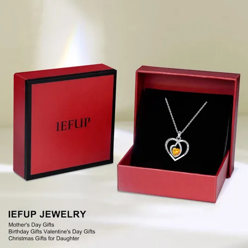Vista 7 de Infinity Love Heart Birthstone Necklace for Women Jewelry, S925 Sterling Silver Heart Pendant Birthstone Necklace Women Gifts Valentines Mothers Day