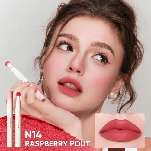 Vista 3 de JUDYDOLL - Lápiz labial para mujer, color rojo mate, larga duración Pout de frambuesa N14