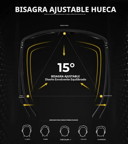 Vista 6 de KALIYADI Gafas de sol polarizadas para hombre, gafas de sol ligeras con protección UV para conducir, pescar y jugar golf (3 unidades) Negro