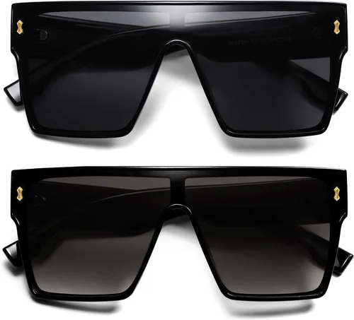 Vista 3 de Allarallvr Gafas de sol cuadradas de moda de gran tamaño para mujeres hombres rectángulo moda gafas de sol AR82128