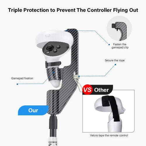 Vista 3 de KPNEOL VR Golf Club for Oculus Quest 2, with Real Golf Grip, VR Golf Club Handle Extension Accessory Enhance Immersive VR Game Experience, Purple