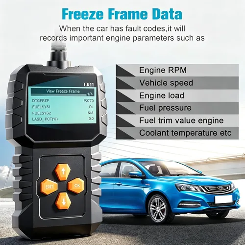 Vista 4 de Escáner OBD2 de Configuración Fácil Plug-Play: Lector de Códigos Profesional para Borrar y Restablecer Códigos de Error del Motor, Herramientas
