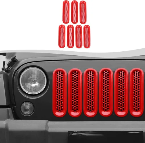 Vista 14 de Rejilla de malla con clip para Jeep Wrangler JK JKU 2007-2018 (negro mate)