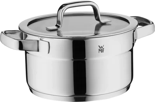 Vista 9 de WMF Compact Cuisine - Juego de cacerolas de inducción de 5 piezas con tapa de cristal, acero inoxidable Cromargan pulido, juego de ollas