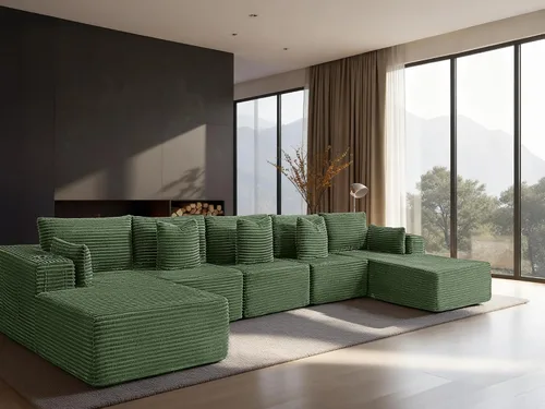Vista 68 de Sofá modular de gran tamaño de 108 pulgadas, cómodo sofá deshuesado en forma de U para sala de estar, asientos extra profundos, sin montaje, sofá