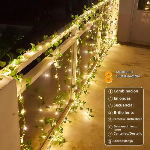 Vista 3 de Brizled - Guirnalda de luces solares, 33 pies, 100 luces LED para exteriores