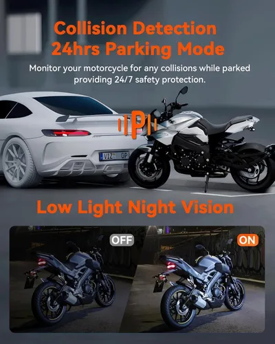 Vista 4 de Vantrue F1 motocicleta 4K Dash Cam delantera y trasera, cámara 4K + 1080P