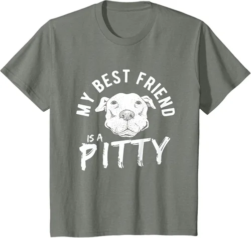 Vista 94 de My Best Friend Is A Pitty Pitties Pitbull - Camiseta Negro
