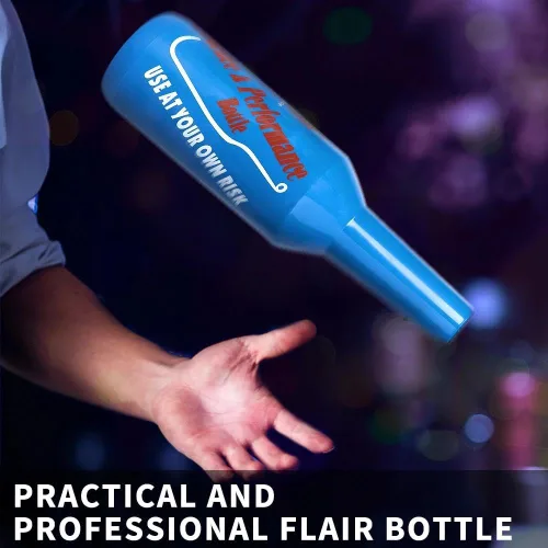 Vista 4 de 1 botella Flair de práctica de barman botellas de práctica de 25 oz/25.4 fl oz Blue Flair Kit de Bartending Bar de entrenamiento de rendimiento