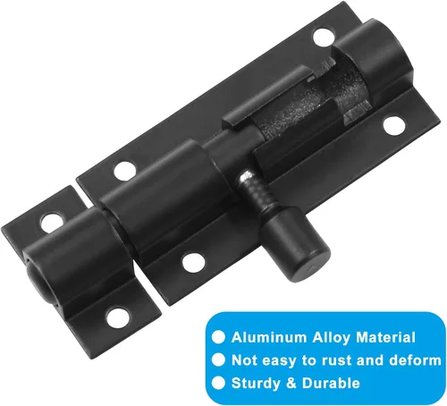 Vista 3 de Piutouyar 2 Piezas Pestillo de Cerrojo de Barril de 2 Pulgadas, Pestillo de Puerta Corredera de Alta Resistencia de Aleación de Aluminio Mini