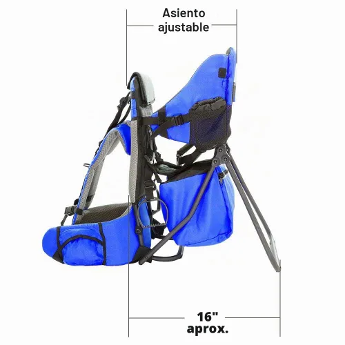 Vista 7 de Clevr Mochila transportadora para bebé, ligera con visor y cobertor contra el sol, Rojo o Verde, Azul