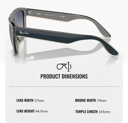 Vista 4 de Ray-Ban RB4407 Square Shaped Sunglasses for Men & Women with Official RAYBAN Eyewear Kit