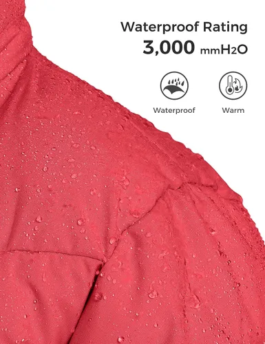 Vista 5 de ZSHOW Abrigo de invierno para niña, resistente al agua, parka larga, cálida y acolchada